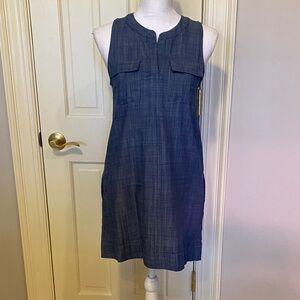 Sleeveless Blue Chambray Dress